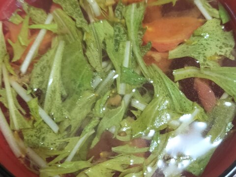 水菜とトマトのスープ